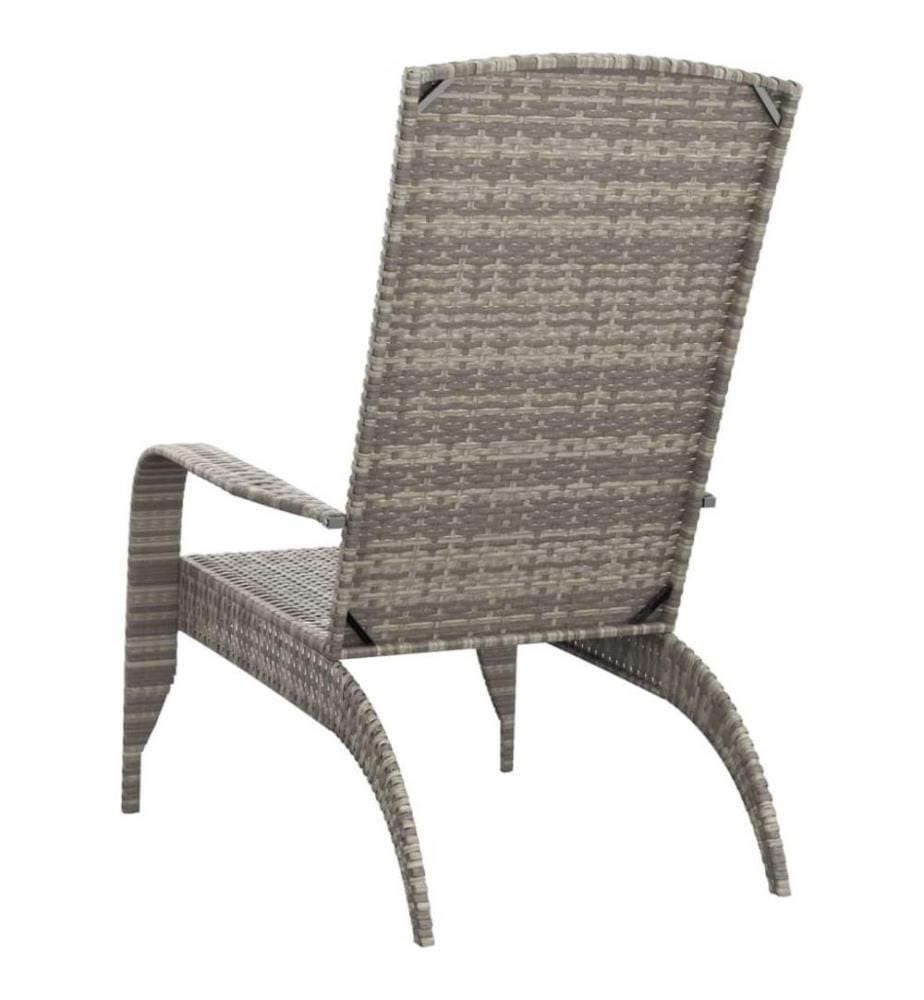 Adirondack-Gartenstuhl Grau Poly Rattan