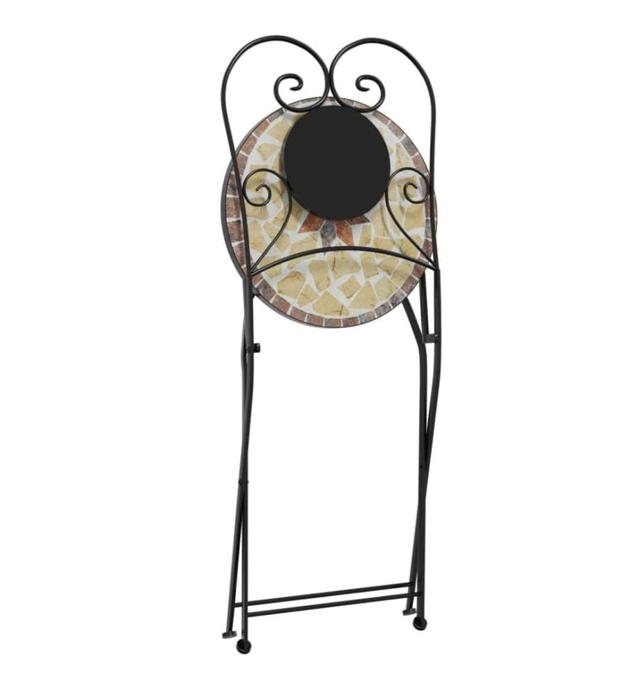 Mosaik-Bistro-Set Terrakottarot und Weiss Eisen und Keramik