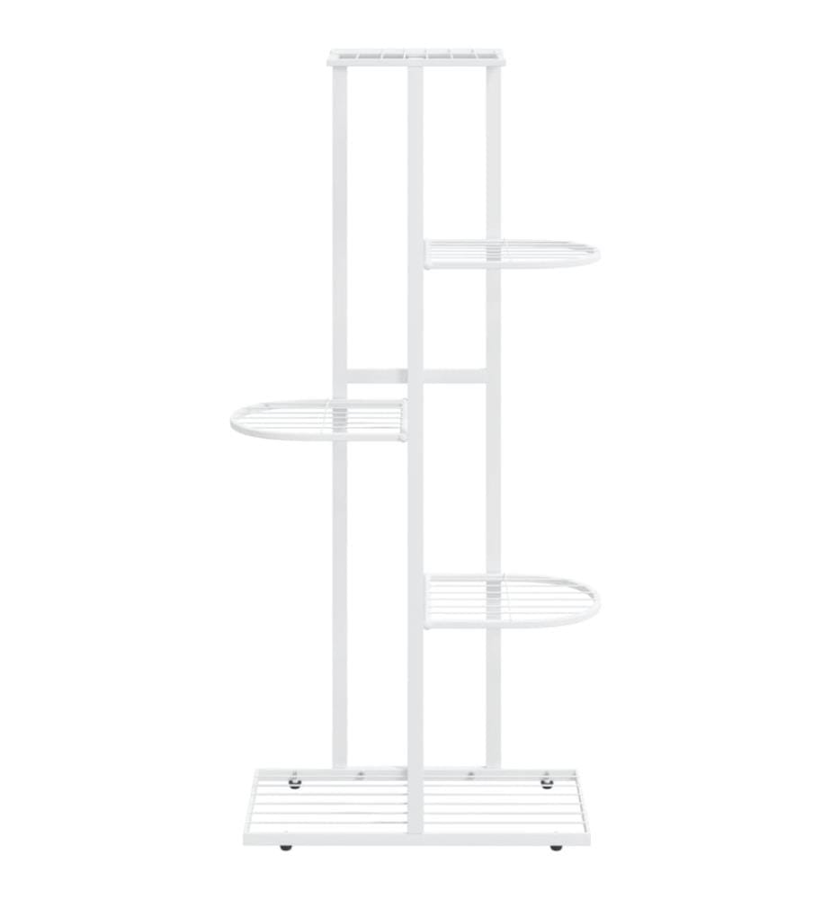 Support pour plantes 5 niveaux 43x22x98 cm Blanc Métal
