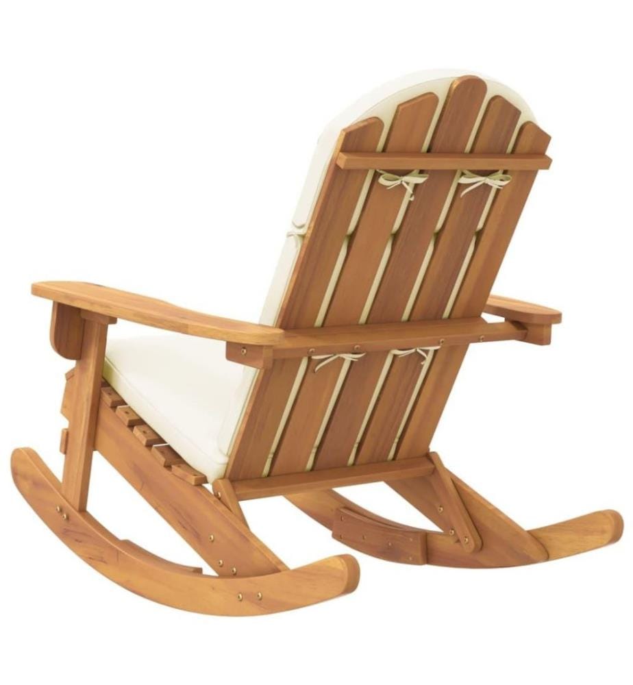 Adirondack-Schaukelstuhl mit Kissen Massivholz Akazie