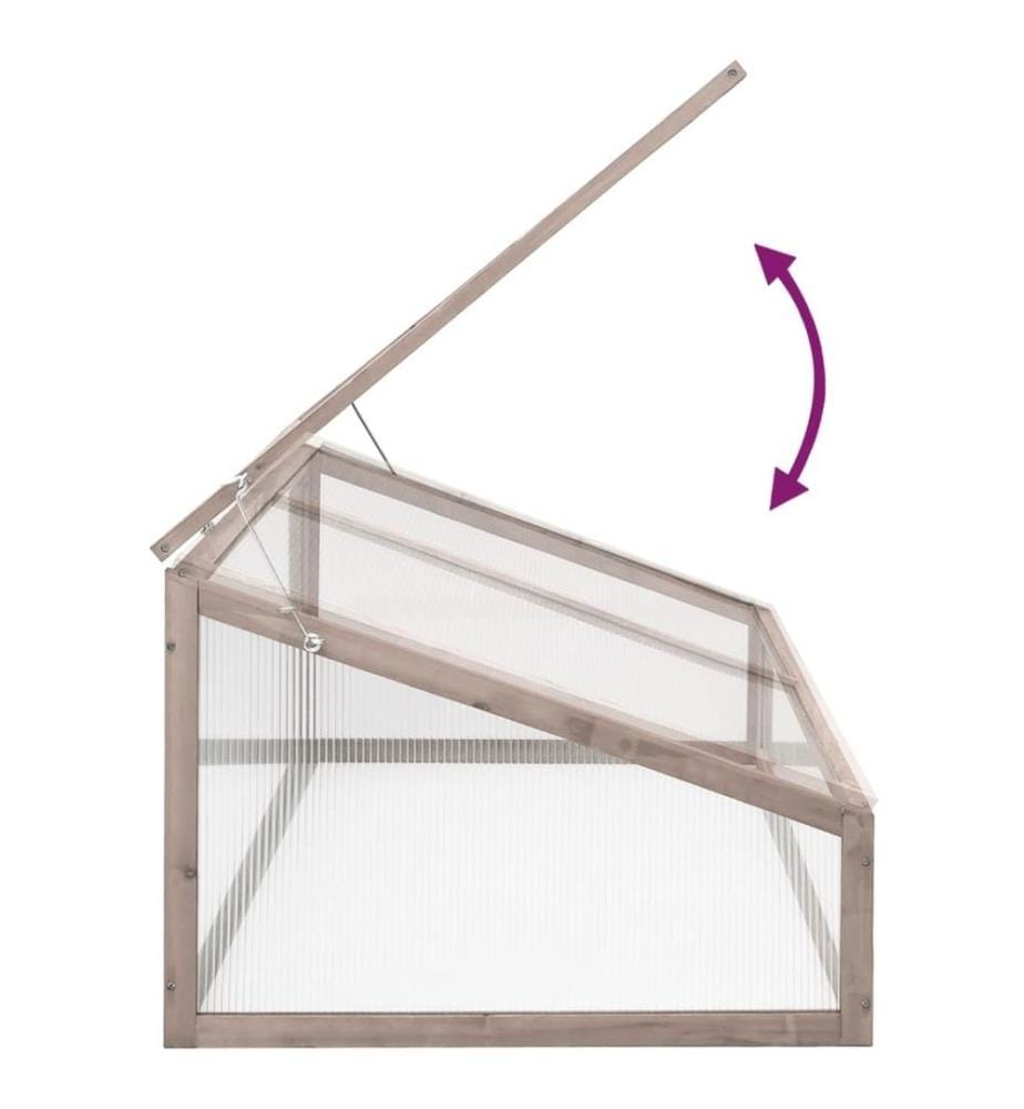 Gewächshaus Grau 110x58,5x39 cm Tannenholz