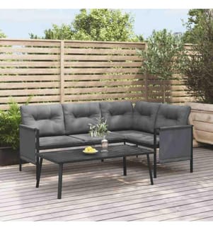 Table basse de jardin anthracite 110x55x35 cm acier