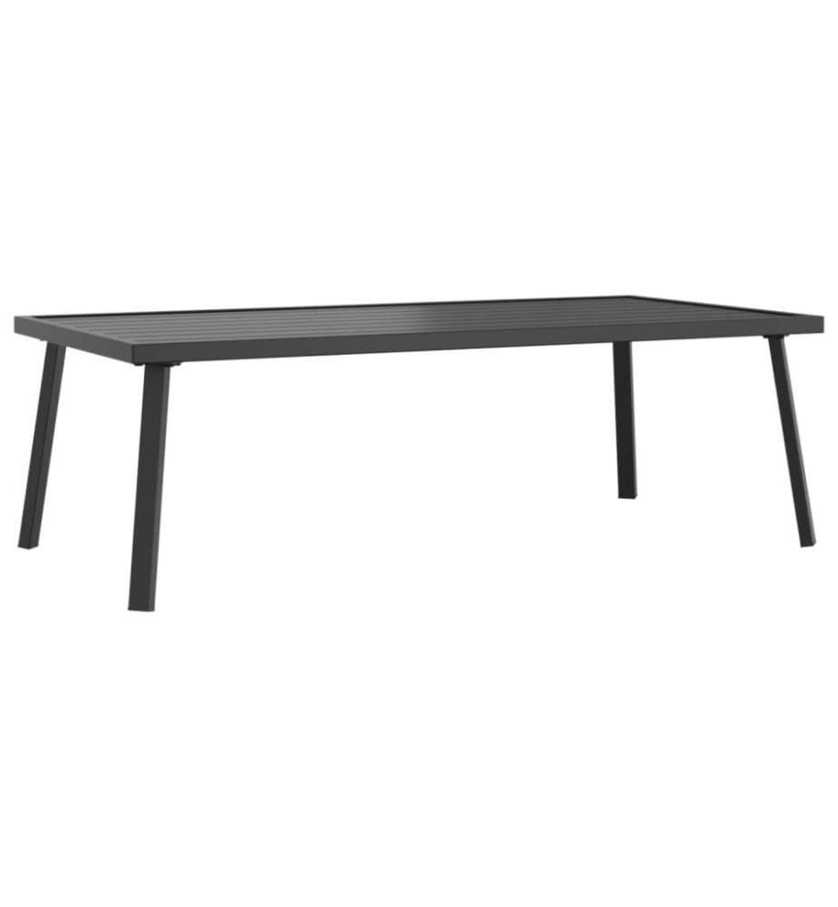 Table basse de jardin anthracite 110x55x35 cm acier