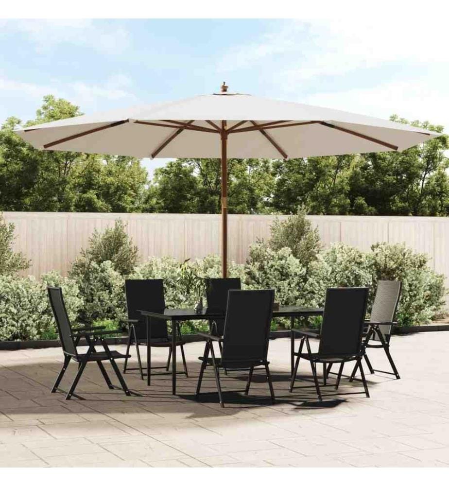Sonnenschirm mit Holzmast Sandfarben 400x273 cm