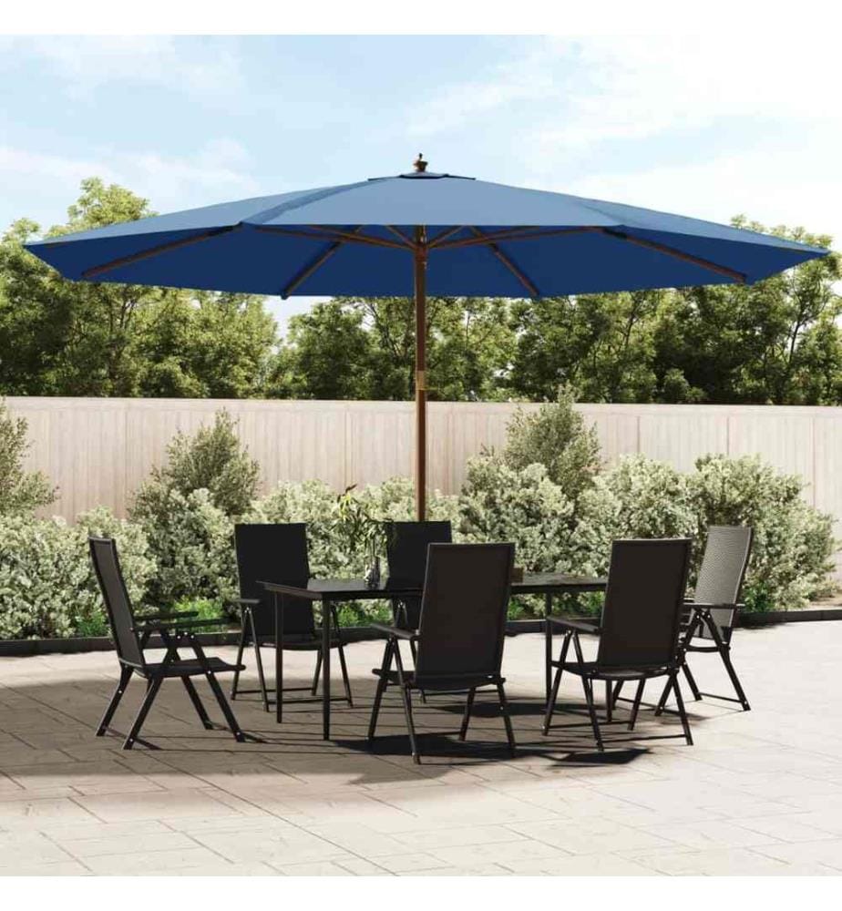 Sonnenschirm mit Holzmast Azurblau 400x273 cm