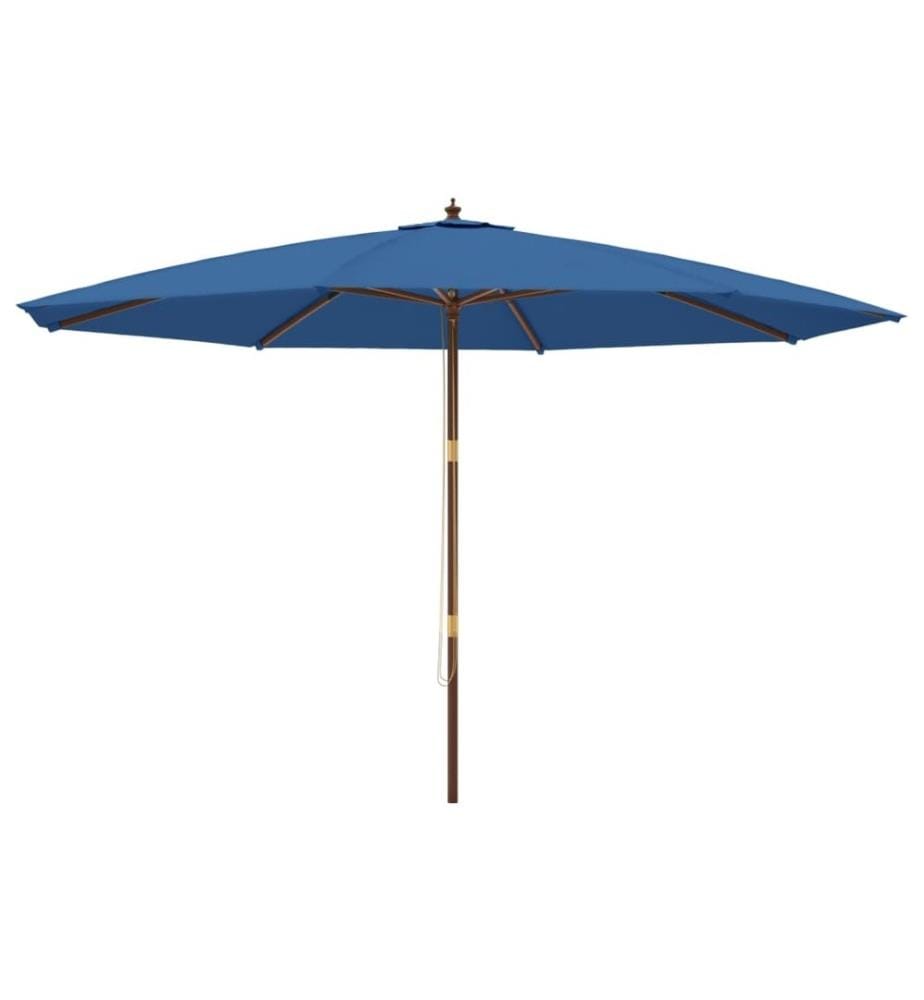 Sonnenschirm mit Holzmast Azurblau 400x273 cm