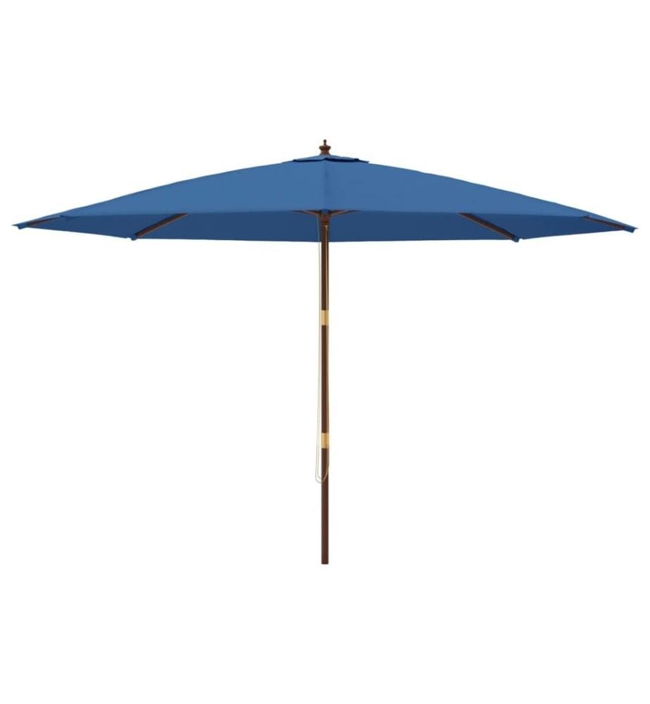 Sonnenschirm mit Holzmast Azurblau 400x273 cm