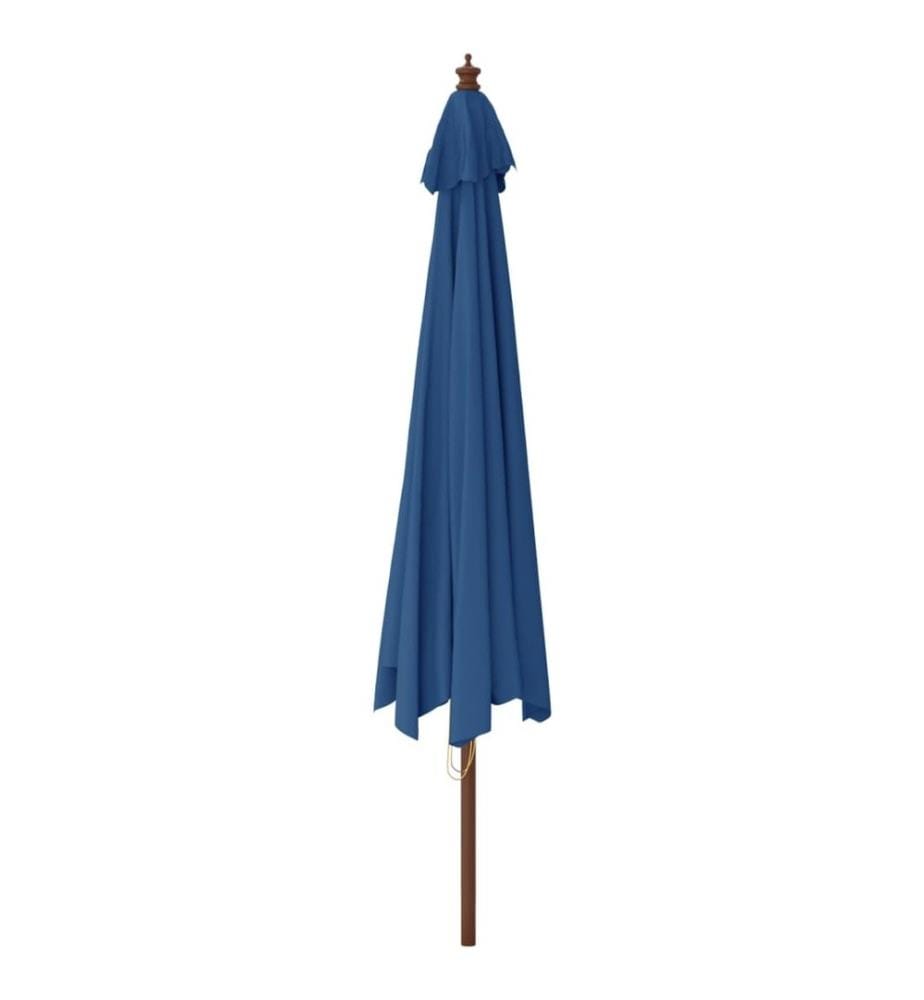 Sonnenschirm mit Holzmast Azurblau 400x273 cm