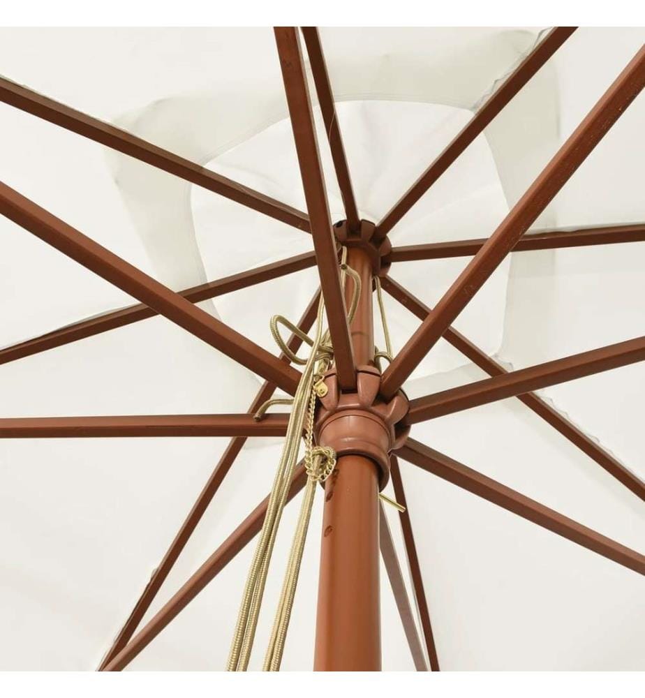 Sonnenschirm mit Holzmast Sandfarben 300x300x273 cm