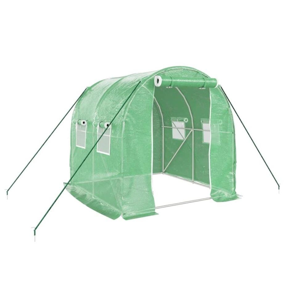 Gewächshaus mit Stahlrahmen Grün 4 m² 2x2x2 m