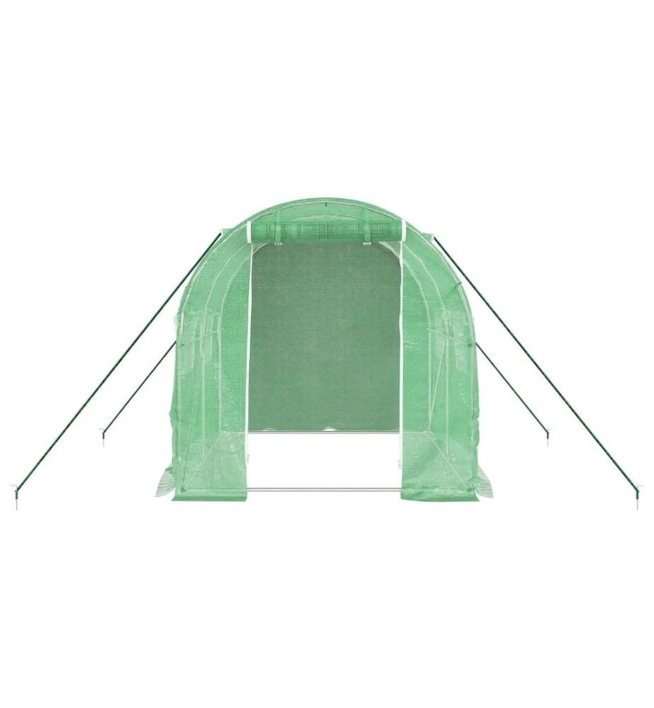 Gewächshaus mit Stahlrahmen Grün 4 m² 2x2x2 m