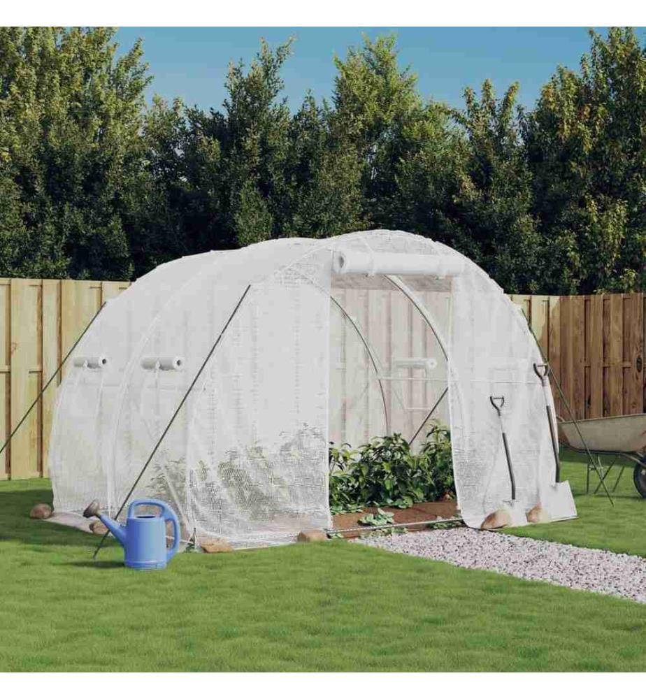 Gewächshaus mit Stahlrahmen Weiss 6 m² 3x2x2 m