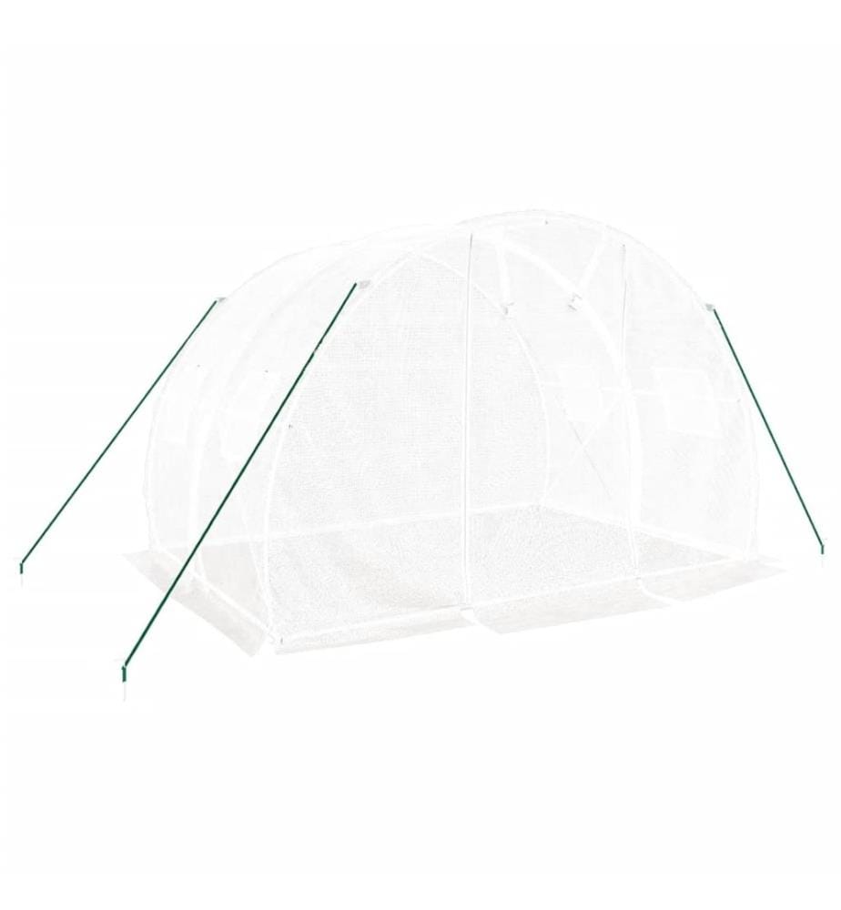 Gewächshaus mit Stahlrahmen Weiss 6 m² 3x2x2 m