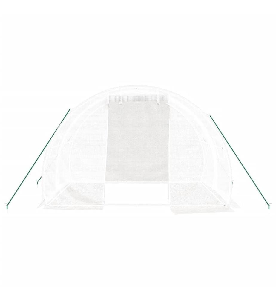 Gewächshaus mit Stahlrahmen Weiss 6 m² 3x2x2 m