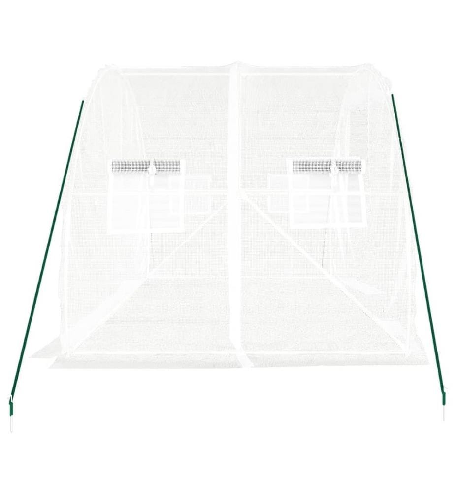 Gewächshaus mit Stahlrahmen Weiss 6 m² 3x2x2 m