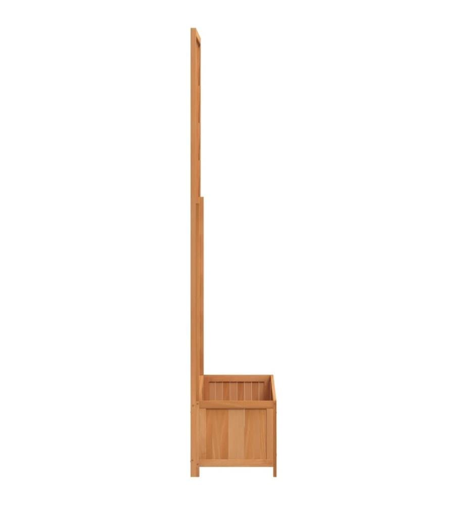 Jardinière avec treillis marron bois massif de sapin