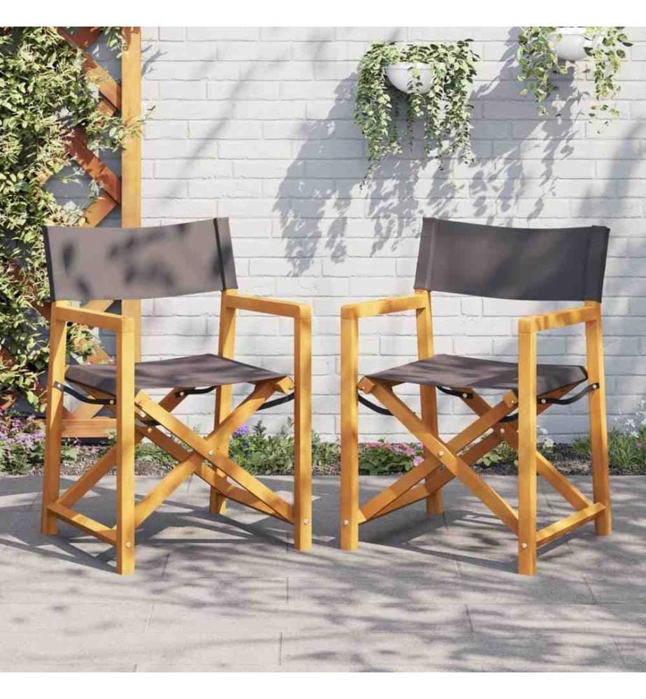 Klappbare Gartenstühle 2 Stk. Dunkelgrau Stoff