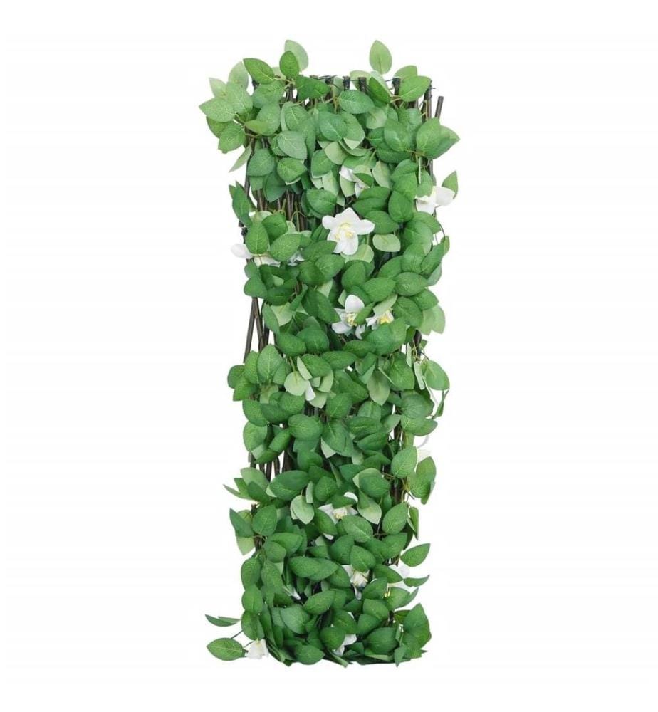Treillis de lierre artificiel extensible vert 186x30 cm