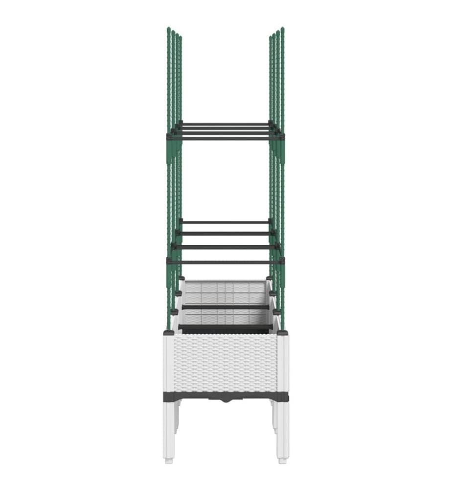 Pflanzkübel mit Rankgitter Weiss 120x40x142,5 cm PP