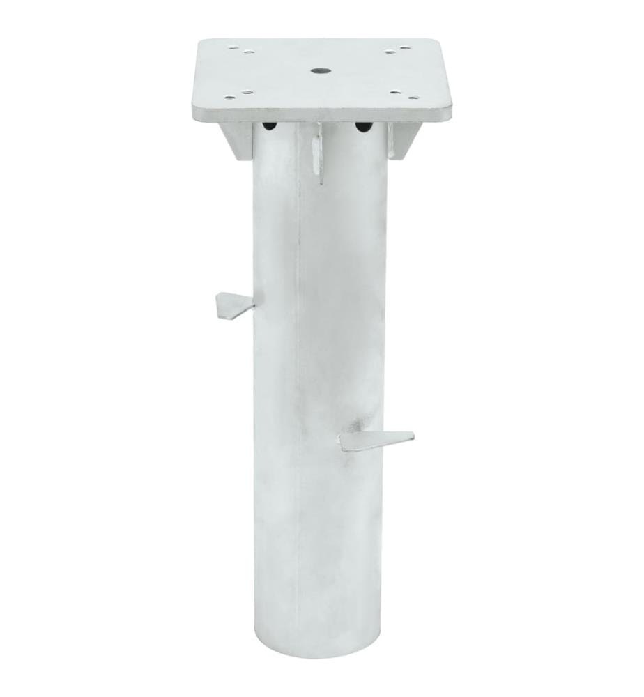 Base de parasol enterré argenté 16x16x39,5 cm acier