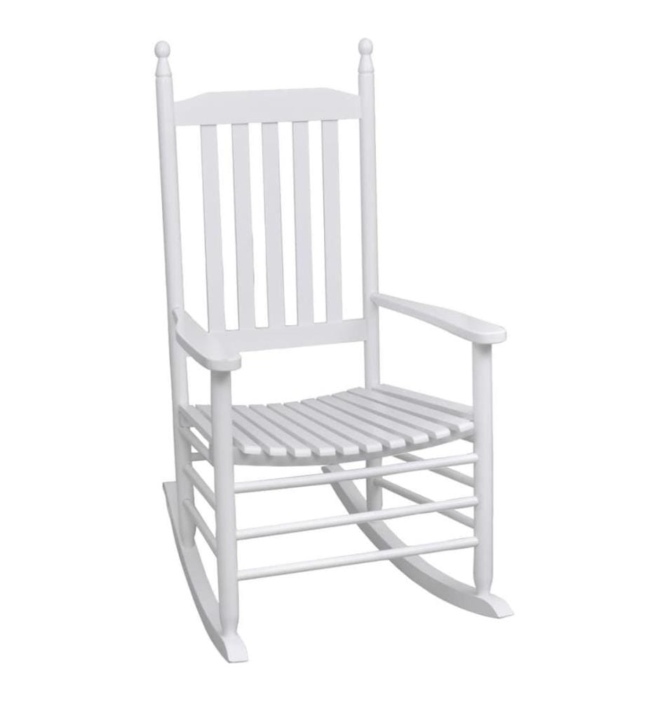 Chaise à bascule avec siège incurvé Blanc Bois