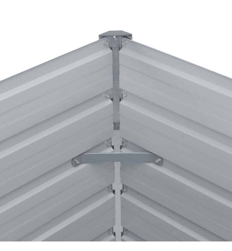 Jardinière 100 x 100 x 77 cm Gris Acier galvanisé