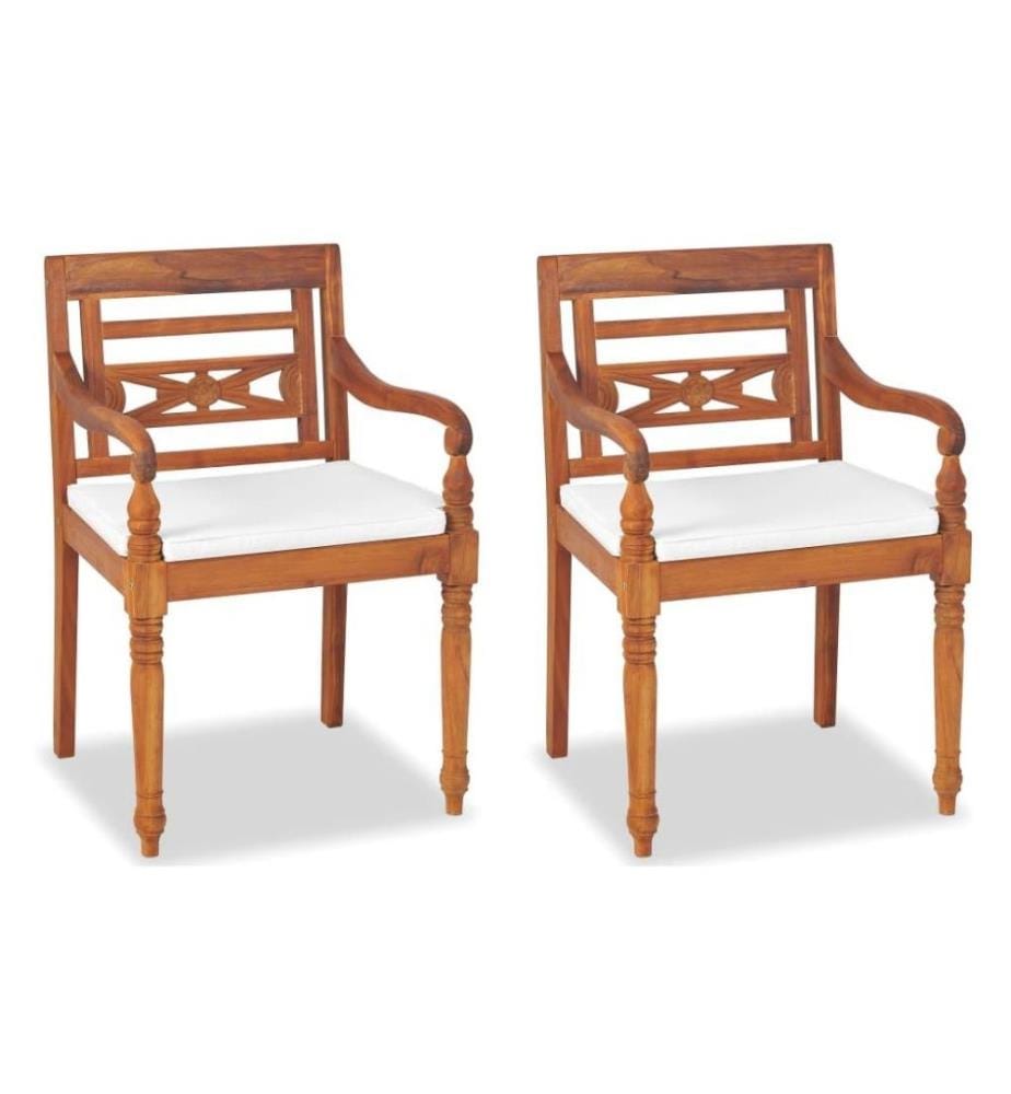 4-tlg. Garten-Lounge-Set mit Auflagen Massivholz Teak