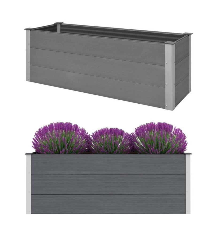 Garten-Hochbeet WPC 150 x 50 x 54 cm Grau