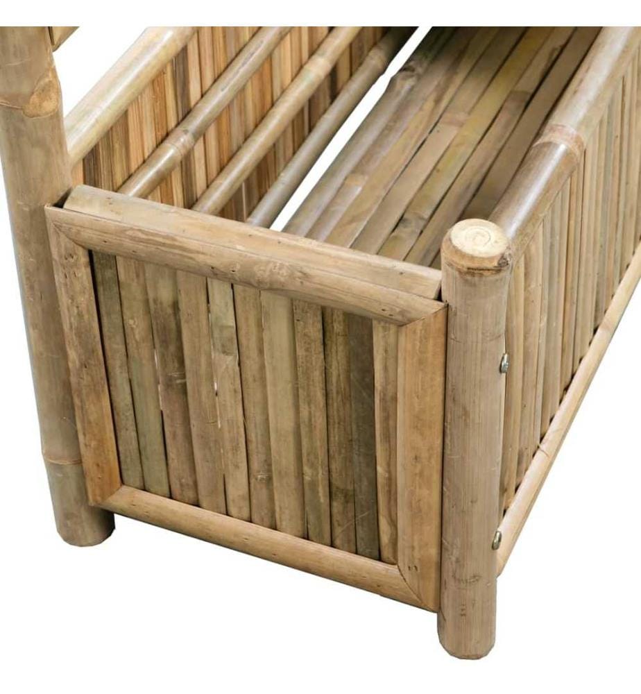 Lit surélevé de jardin avec treillis Bambou 70 cm