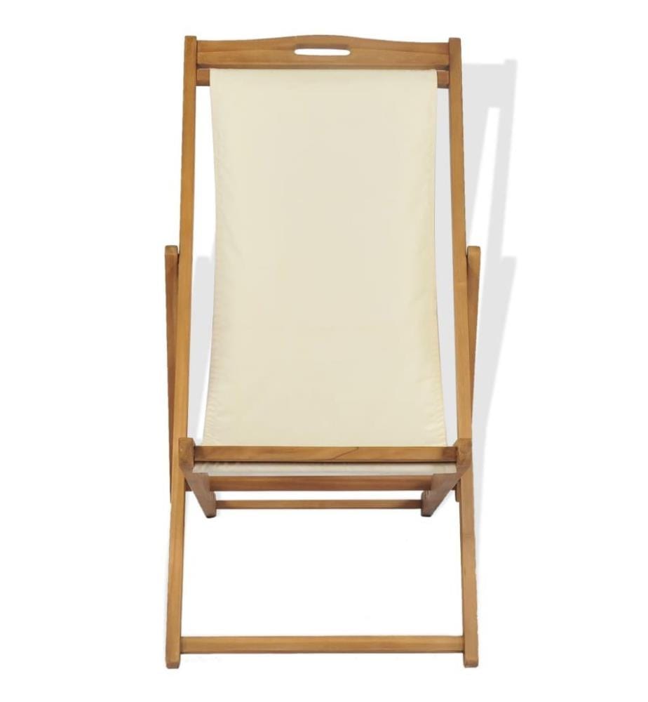 Liegestuhl Teak 56×105×96 cm Creme