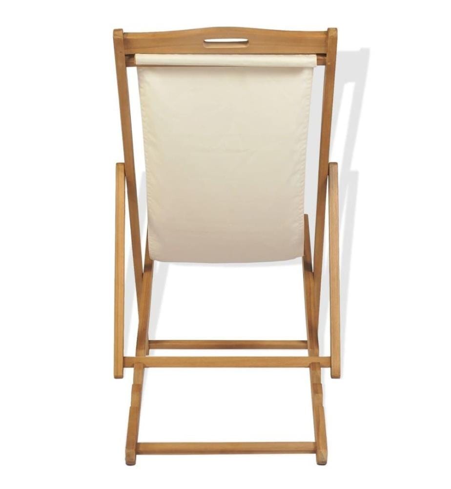 Liegestuhl Teak 56×105×96 cm Creme