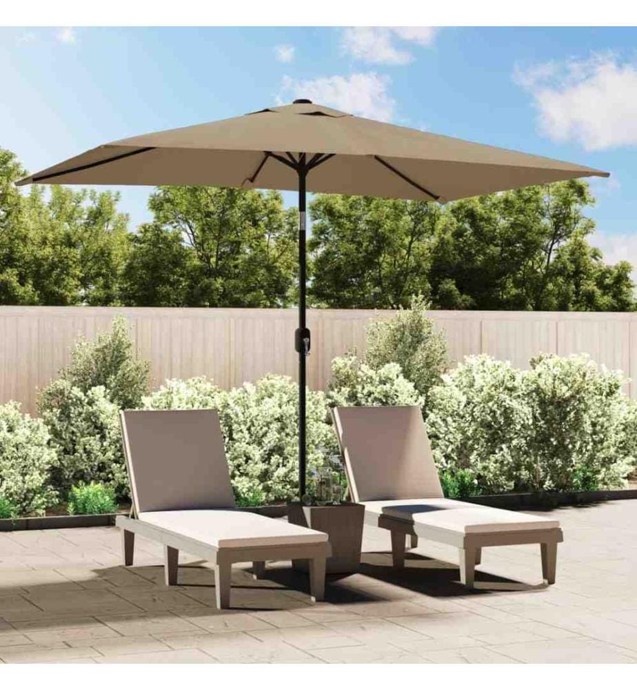 Parasol avec mât en métal 300 x 200 cm Taupe