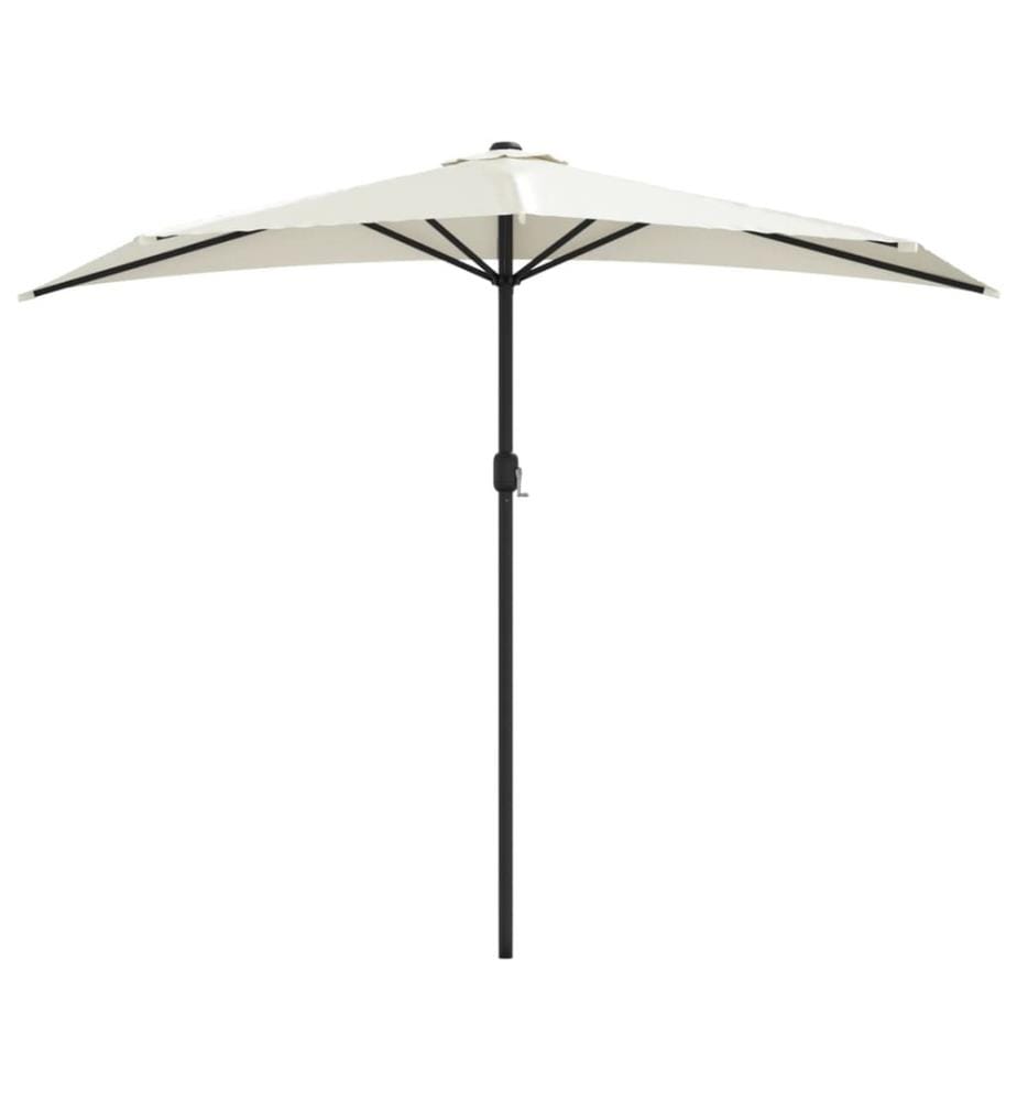 Parasol de balcon avec mât en aluminium Sable 270x144 cm Demi