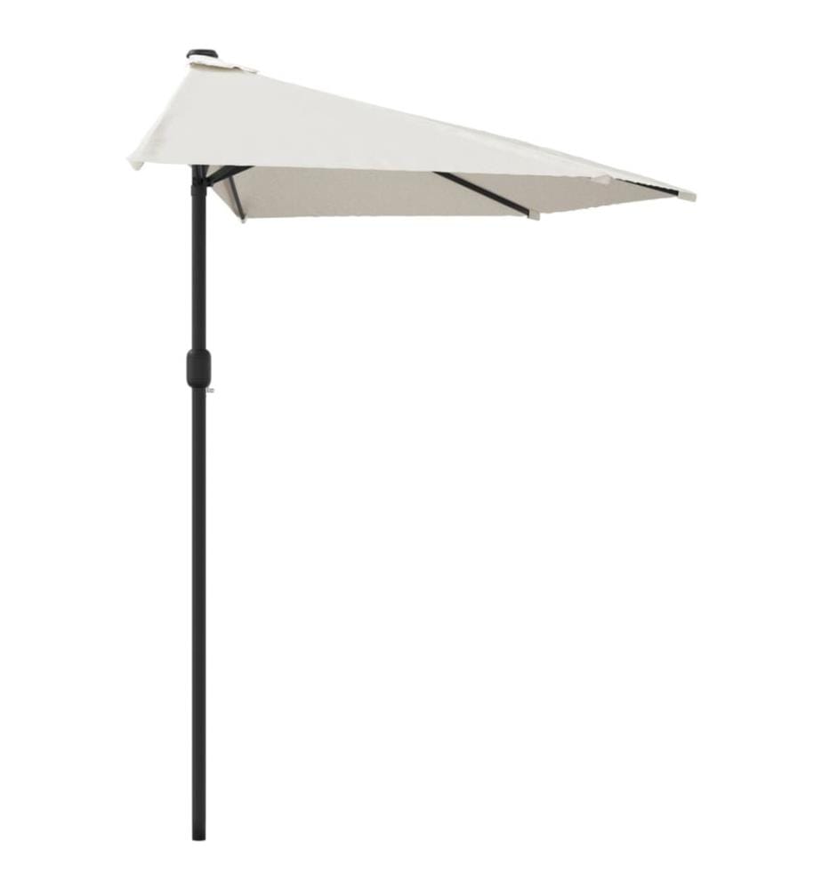 Parasol de balcon avec mât en aluminium Sable 270x144 cm Demi