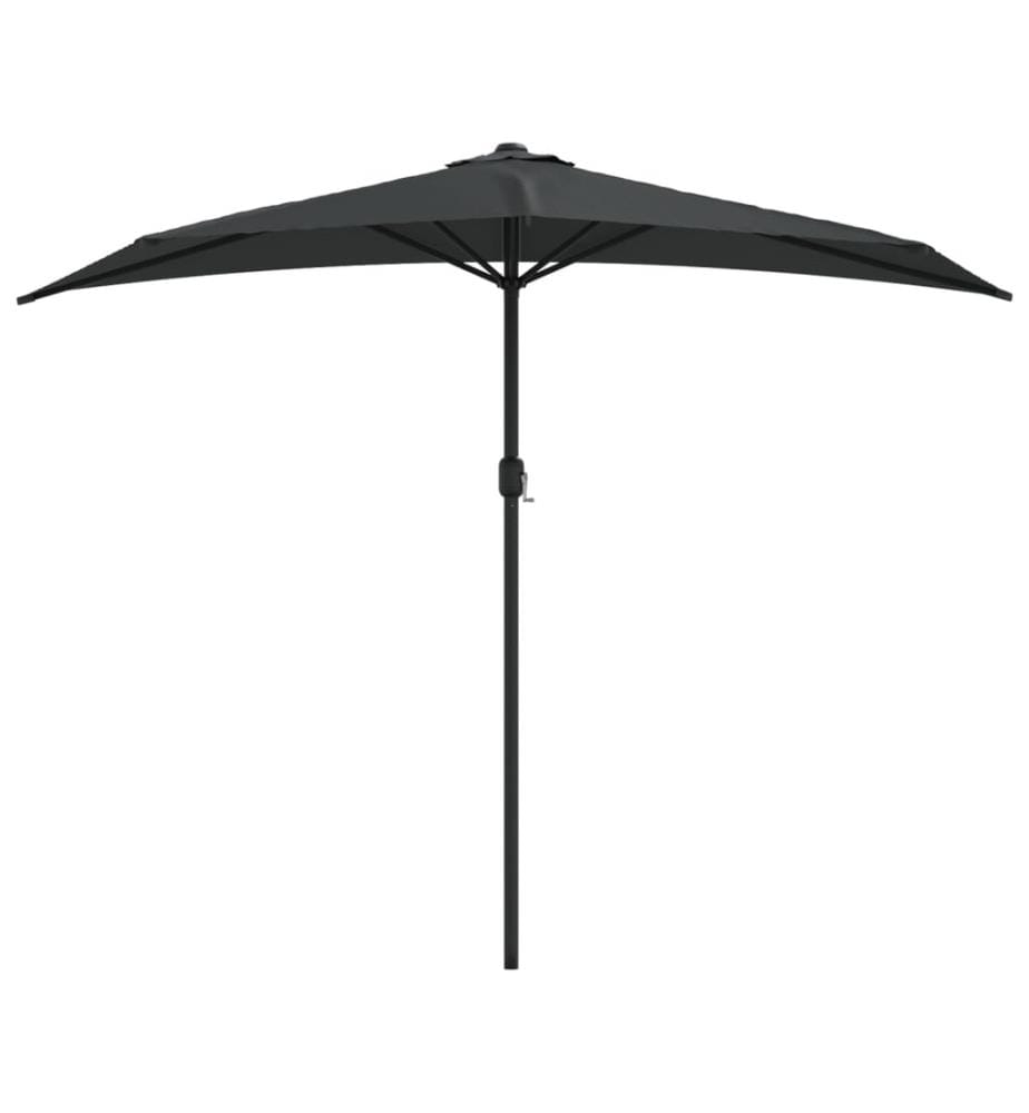 Balkon-Sonnenschirm mit Alu-Mast Anthrazit 270x144 cm Halbrund