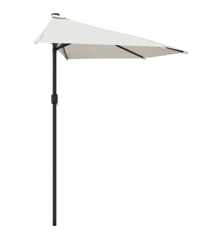 Parasol de balcon avec mât en aluminium Sable 300x155 cm Demi