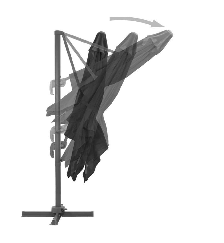 Ampelschirm mit Aluminium-Mast 300x300 cm Anthrazit