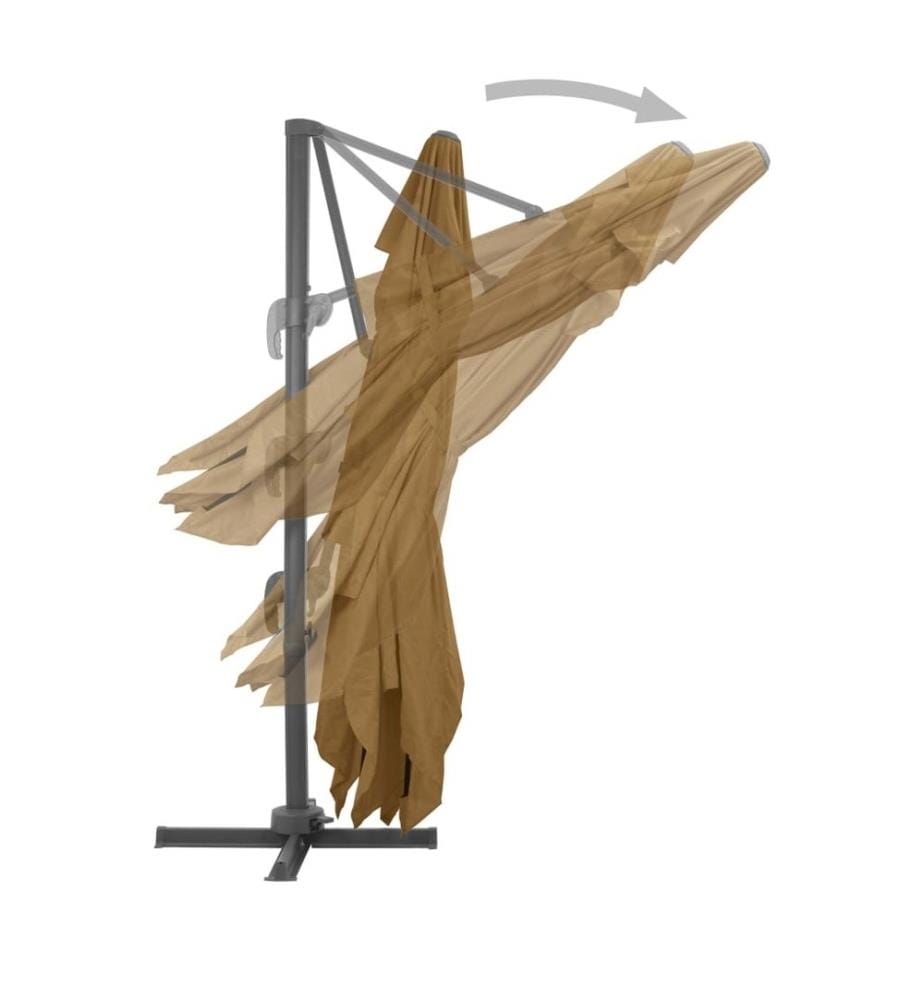 Ampelschirm mit Aluminium-Mast 400x300 cm Taupe
