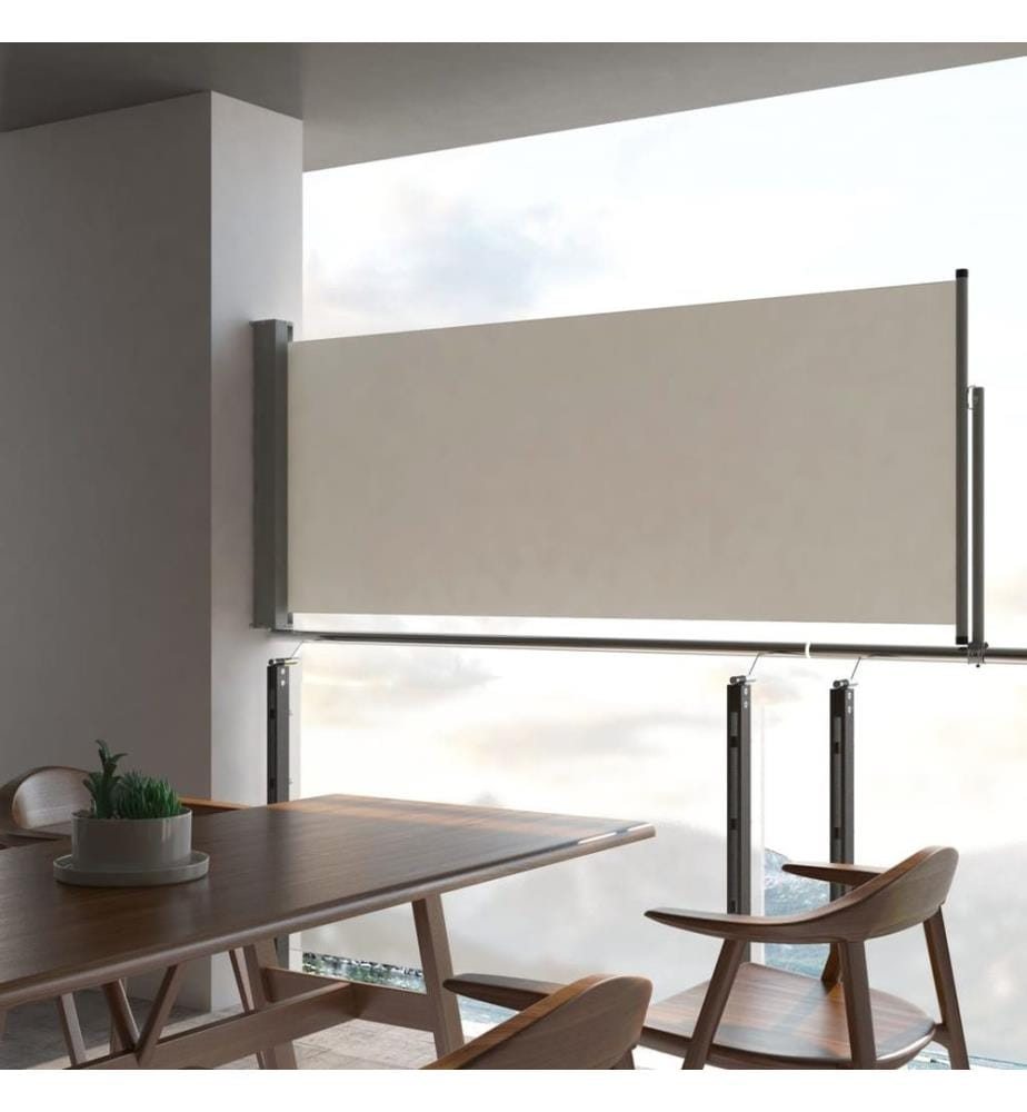 Ausziehbare Seitenmarkise 100 x 300 cm Creme