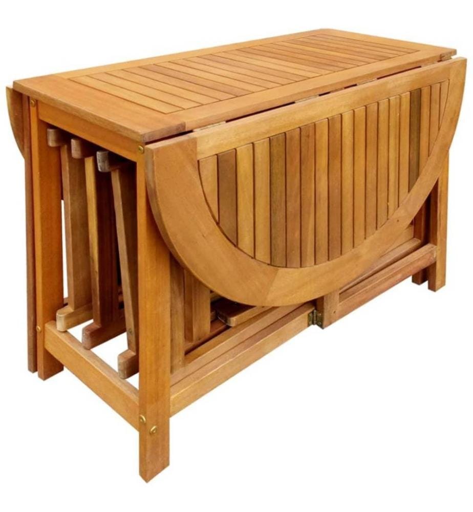 Mobilier à dîner d'extérieur pliable 5 pcs Bois d'acacia solide