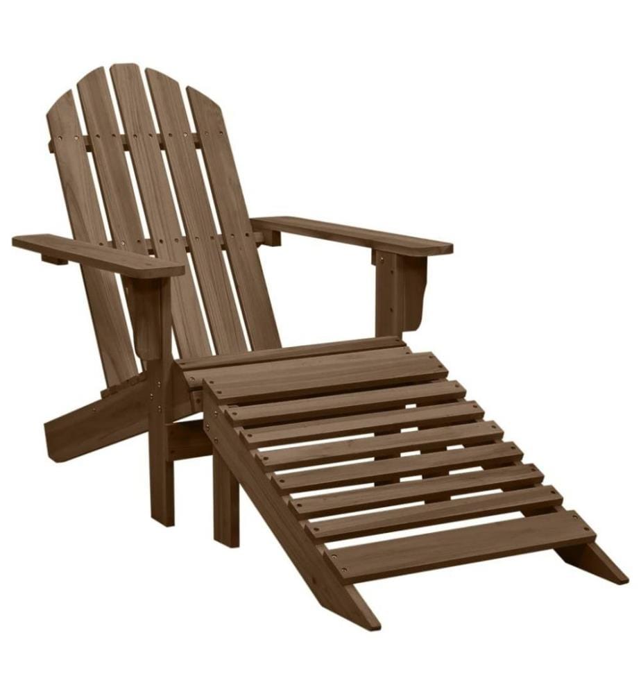 Gartensessel mit Fussstütze Holz Braun