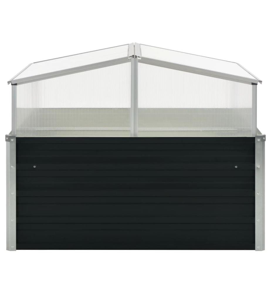 Gewächshaus Anthrazit 100x100x77 cm Verzinkter Stahl
