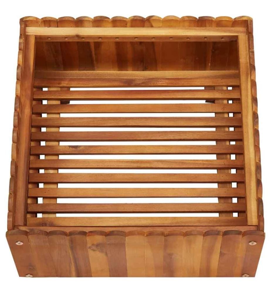 Garten-Hochbeet 50 x 50 x 25 cm Massivholz Akazie