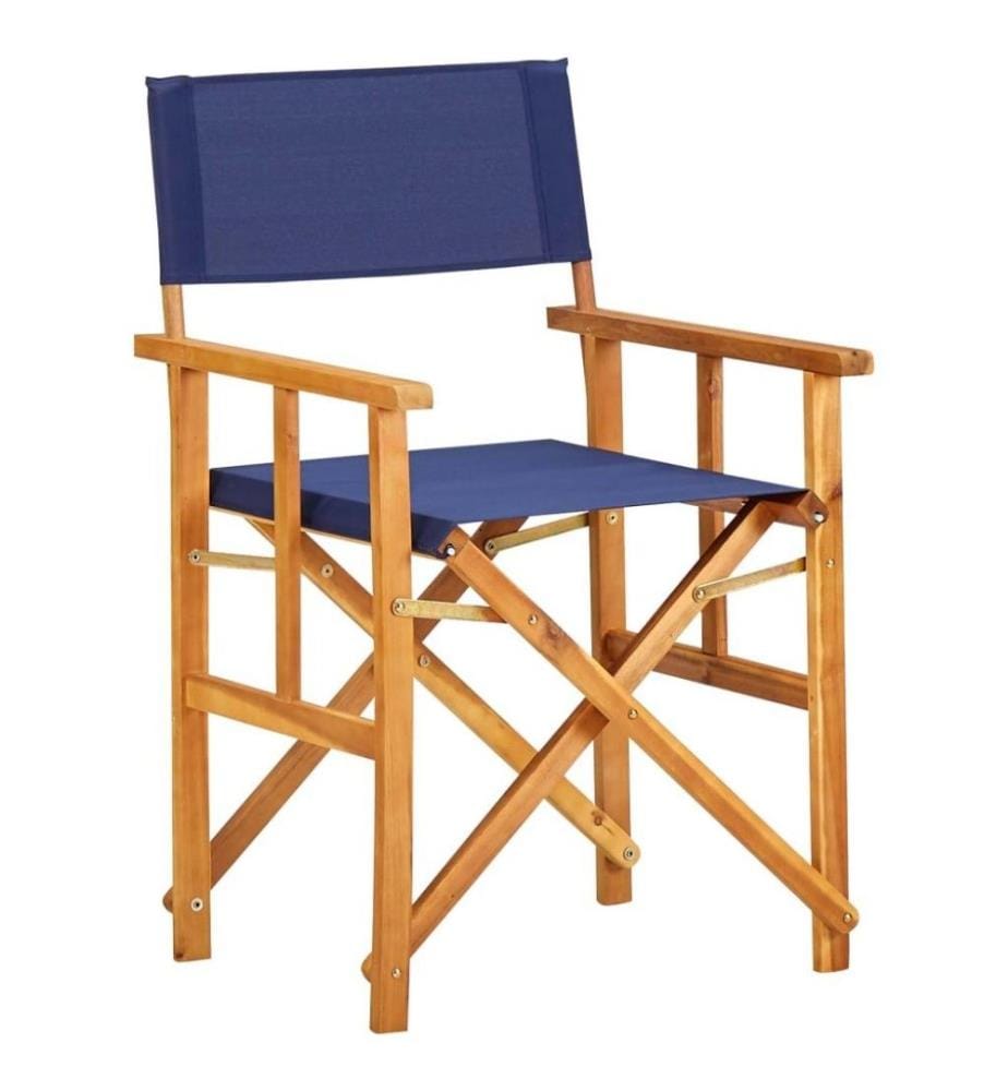 Regiestühle 2 Stk. Massivholz Akazie Blau