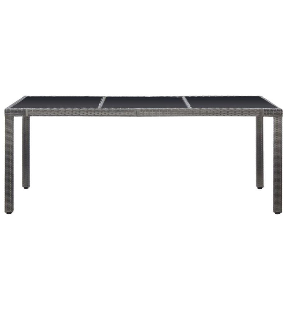 9-tlg. Garten-Essgruppe Poly Rattan Grau