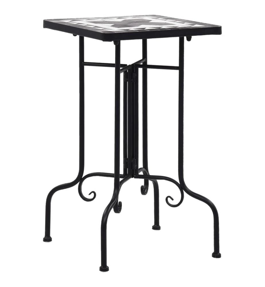 Table de bistro mosaïque noir et blanc Céramique