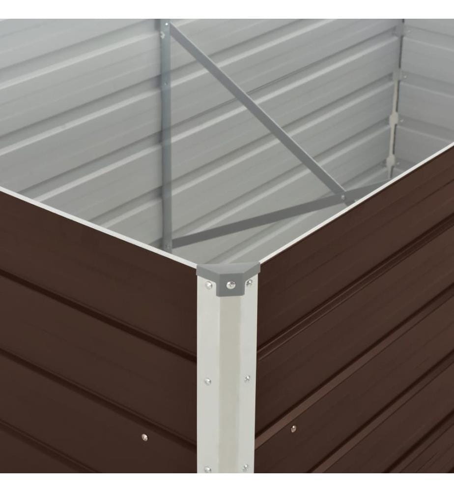 Jardinière 160 x 80 x 45 cm Acier galvanisé Marron