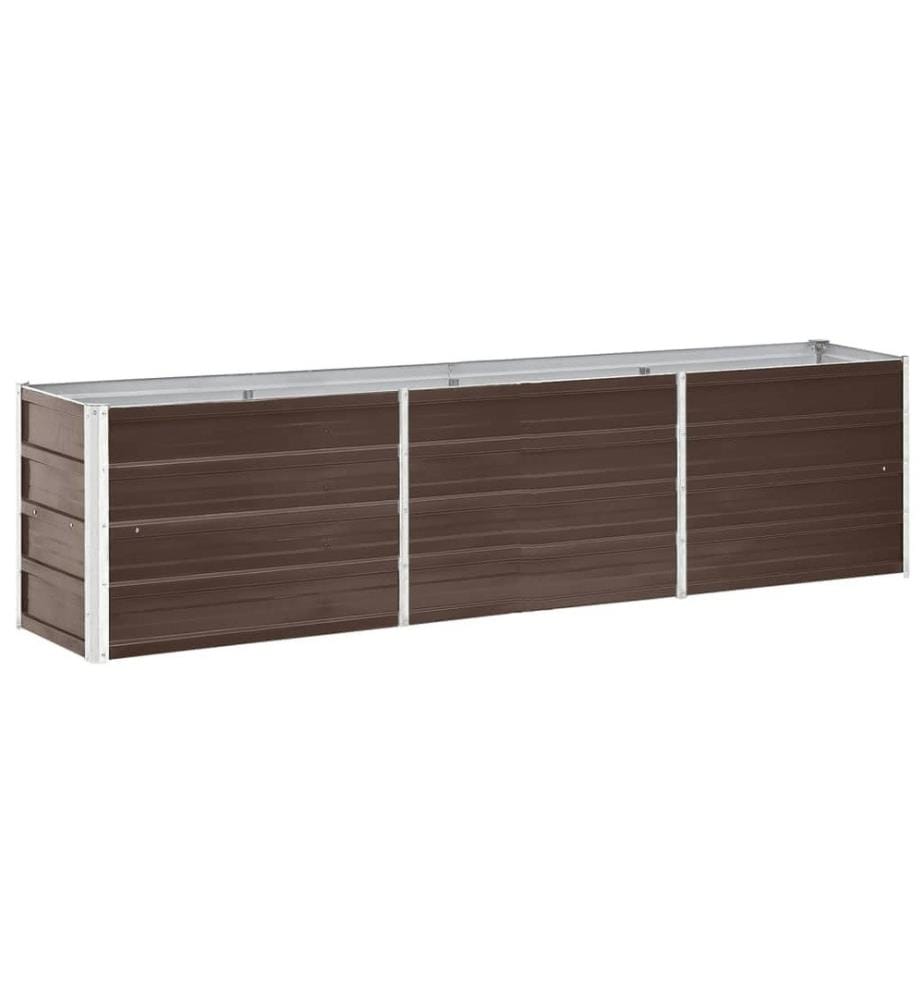 Garten-Hochbeet Verzinkter Stahl 240×40×45 cm Braun