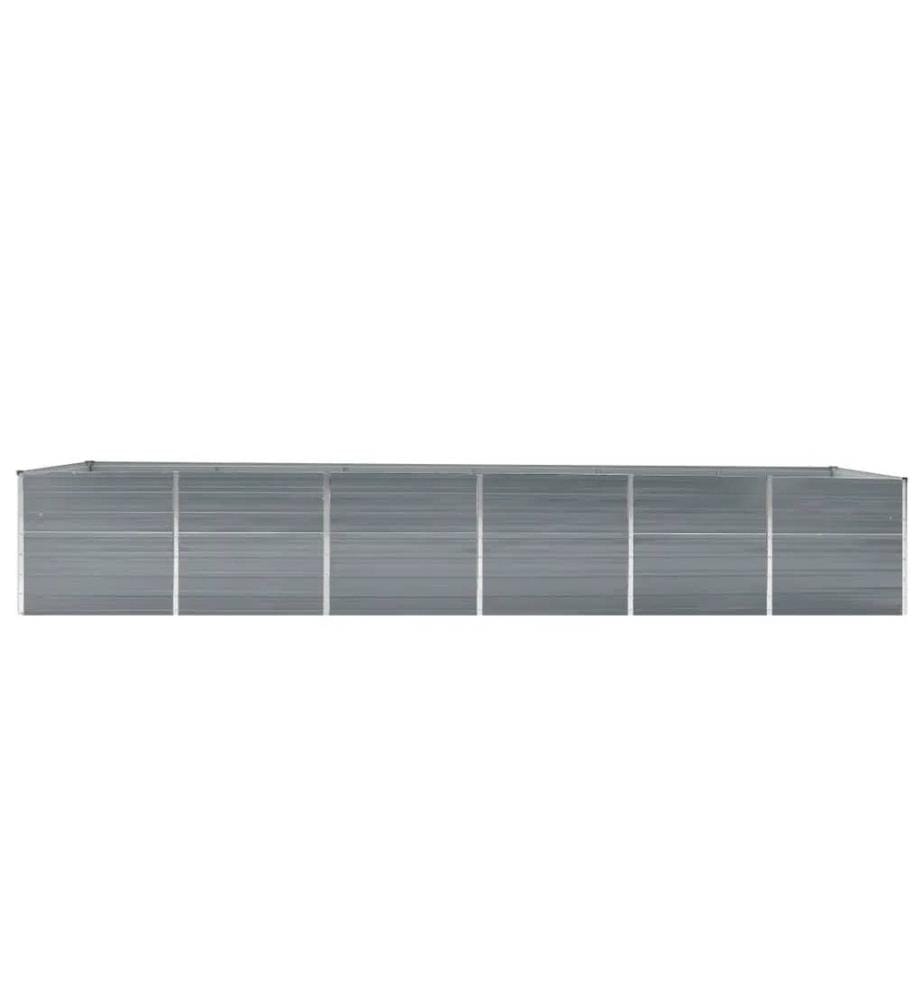 Garten-Hochbeet Verzinkter Stahl 480x80x77 cm Grau