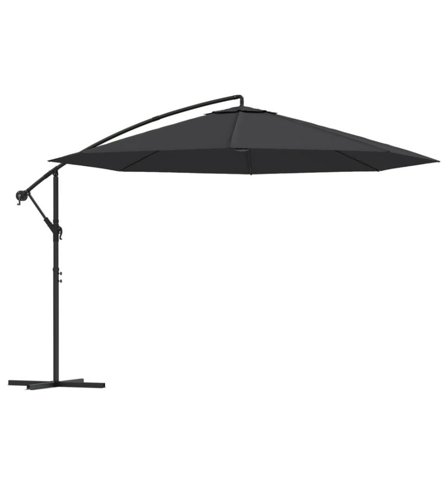Ampelschirm mit Alu-Mast 350 cm Schwarz